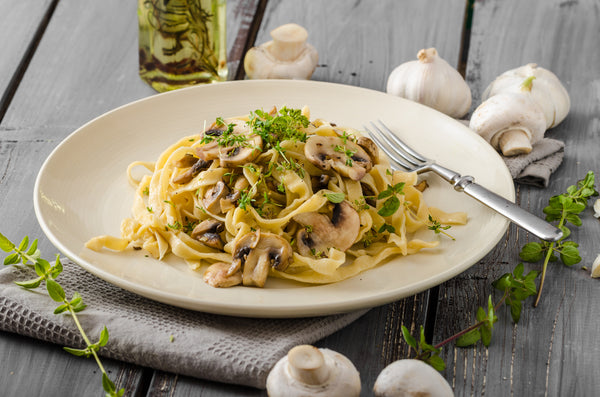 Fettuccine in a Creamy Mushroom Sauce